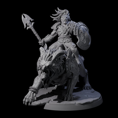 Storming Leonin Cavalry A Miniature for Dungeons and Dragons, Pathfinder or other TTRPGs