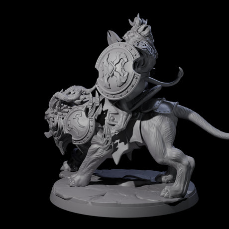 Storming Leonin Cavalry A Miniature for Dungeons and Dragons, Pathfinder or other TTRPGs