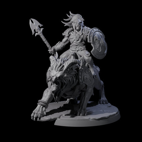 Storming Leonin Cavalry A Miniature for Dungeons and Dragons, Pathfinder or other TTRPGs