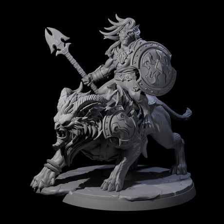 Storming Leonin Cavalry A Miniature for Dungeons and Dragons, Pathfinder or other TTRPGs