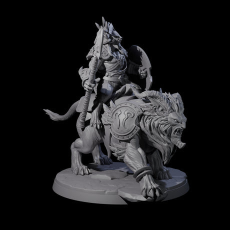 Storming Leonin Cavalry A Miniature for Dungeons and Dragons, Pathfinder or other TTRPGs