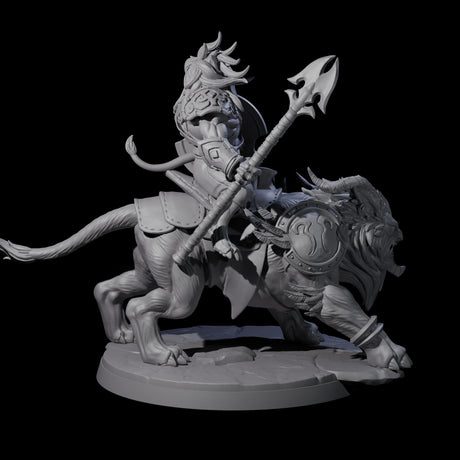 Storming Leonin Cavalry A Miniature for Dungeons and Dragons, Pathfinder or other TTRPGs
