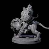 Storming Leonin Cavalry A Miniature for Dungeons and Dragons, Pathfinder or other TTRPGs