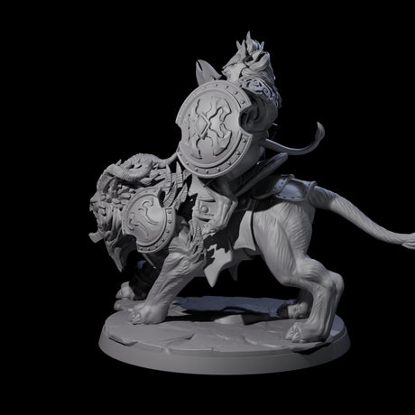 Storming Leonin Cavalry A Miniature for Dungeons and Dragons, Pathfinder or other TTRPGs