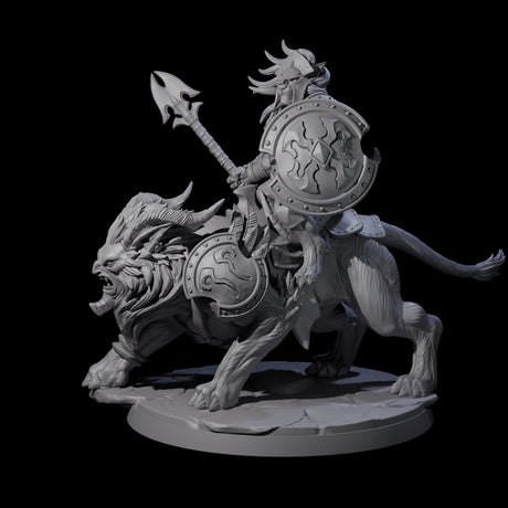 Storming Leonin Cavalry A Miniature for Dungeons and Dragons, Pathfinder or other TTRPGs