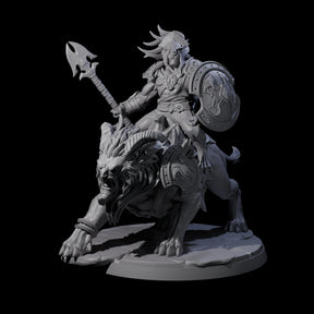 Storming Leonin Cavalry A Miniature for Dungeons and Dragons, Pathfinder or other TTRPGs