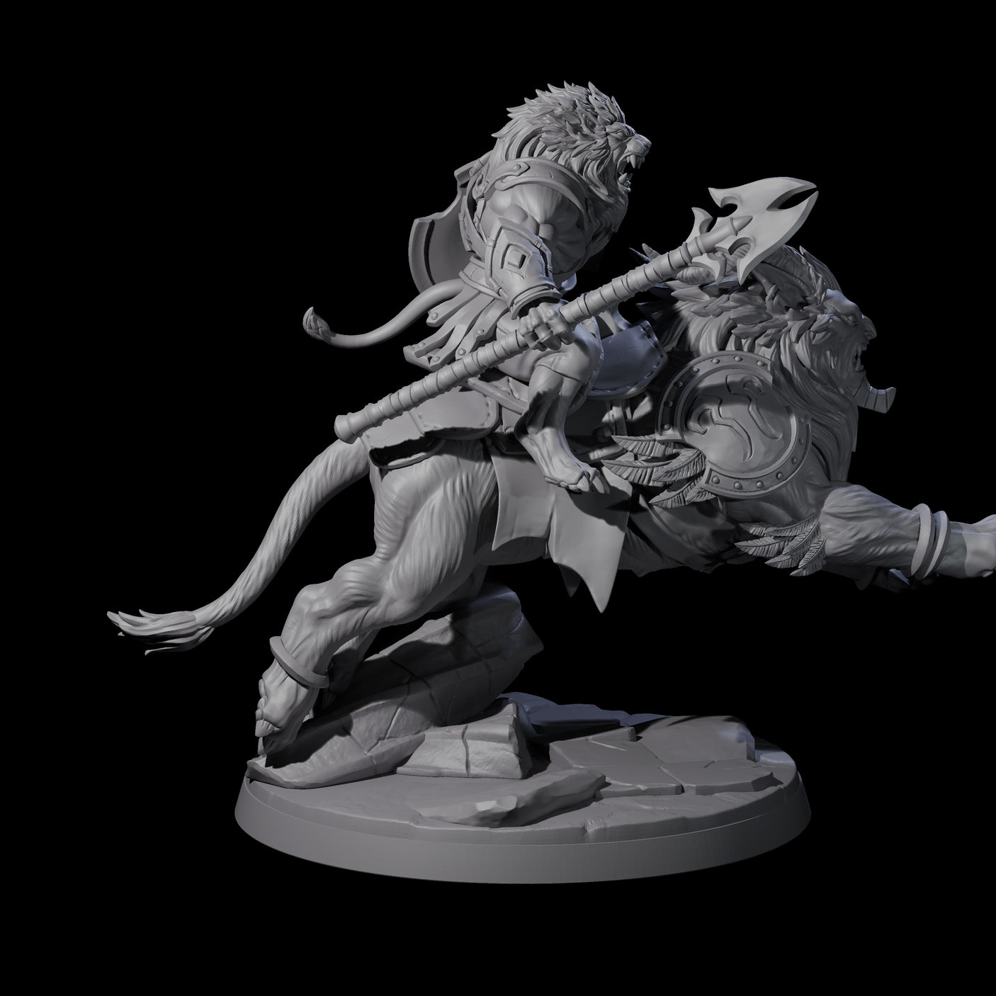 Storming Leonin Cavalry B Miniature for Dungeons and Dragons, Pathfinder or other TTRPGs