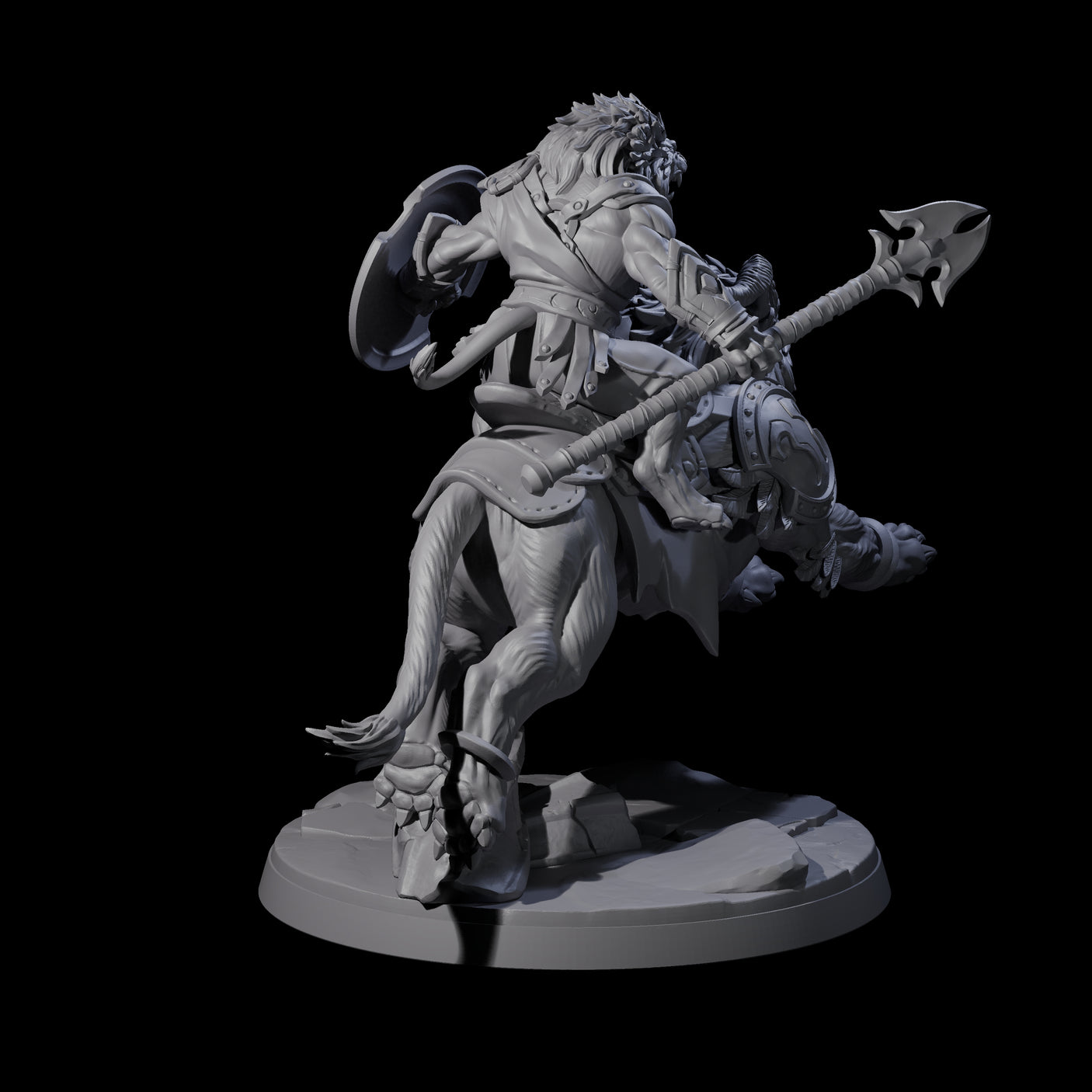 Storming Leonin Cavalry B Miniature for Dungeons and Dragons, Pathfinder or other TTRPGs