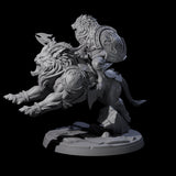 Storming Leonin Cavalry B Miniature for Dungeons and Dragons, Pathfinder or other TTRPGs
