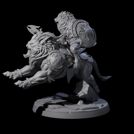 Storming Leonin Cavalry B Miniature for Dungeons and Dragons, Pathfinder or other TTRPGs