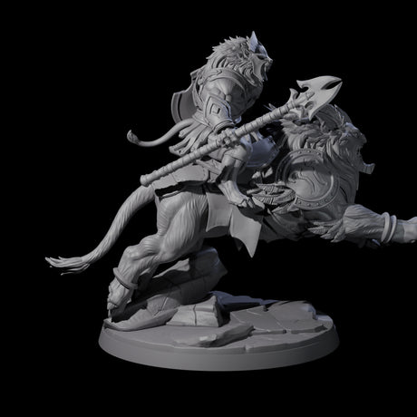 Storming Leonin Cavalry B Miniature for Dungeons and Dragons, Pathfinder or other TTRPGs
