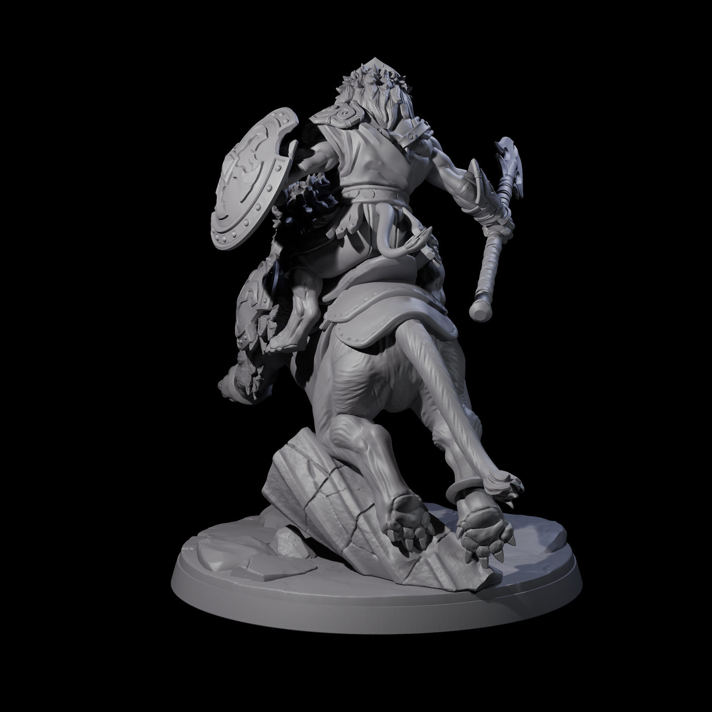 Storming Leonin Cavalry B Miniature for Dungeons and Dragons, Pathfinder or other TTRPGs