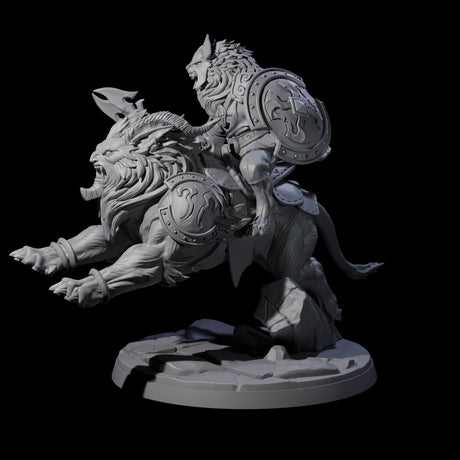 Storming Leonin Cavalry B Miniature for Dungeons and Dragons, Pathfinder or other TTRPGs