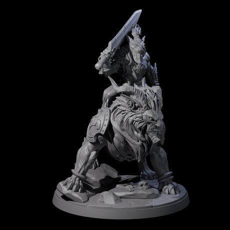 Storming Leonin Cavalry C Miniature for Dungeons and Dragons, Pathfinder or other TTRPGs