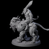 Storming Leonin Cavalry C Miniature for Dungeons and Dragons, Pathfinder or other TTRPGs
