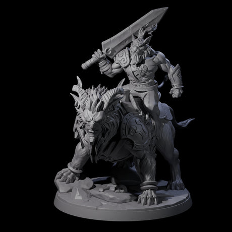 Storming Leonin Cavalry C Miniature for Dungeons and Dragons, Pathfinder or other TTRPGs