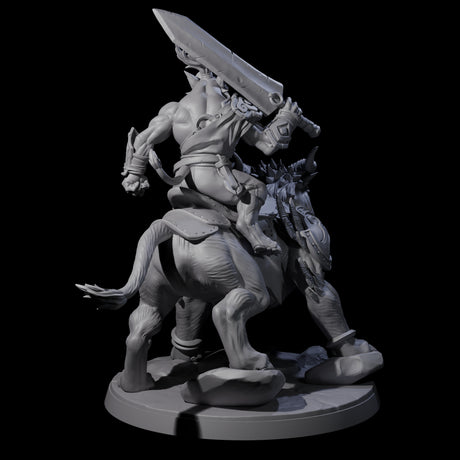 Storming Leonin Cavalry C Miniature for Dungeons and Dragons, Pathfinder or other TTRPGs