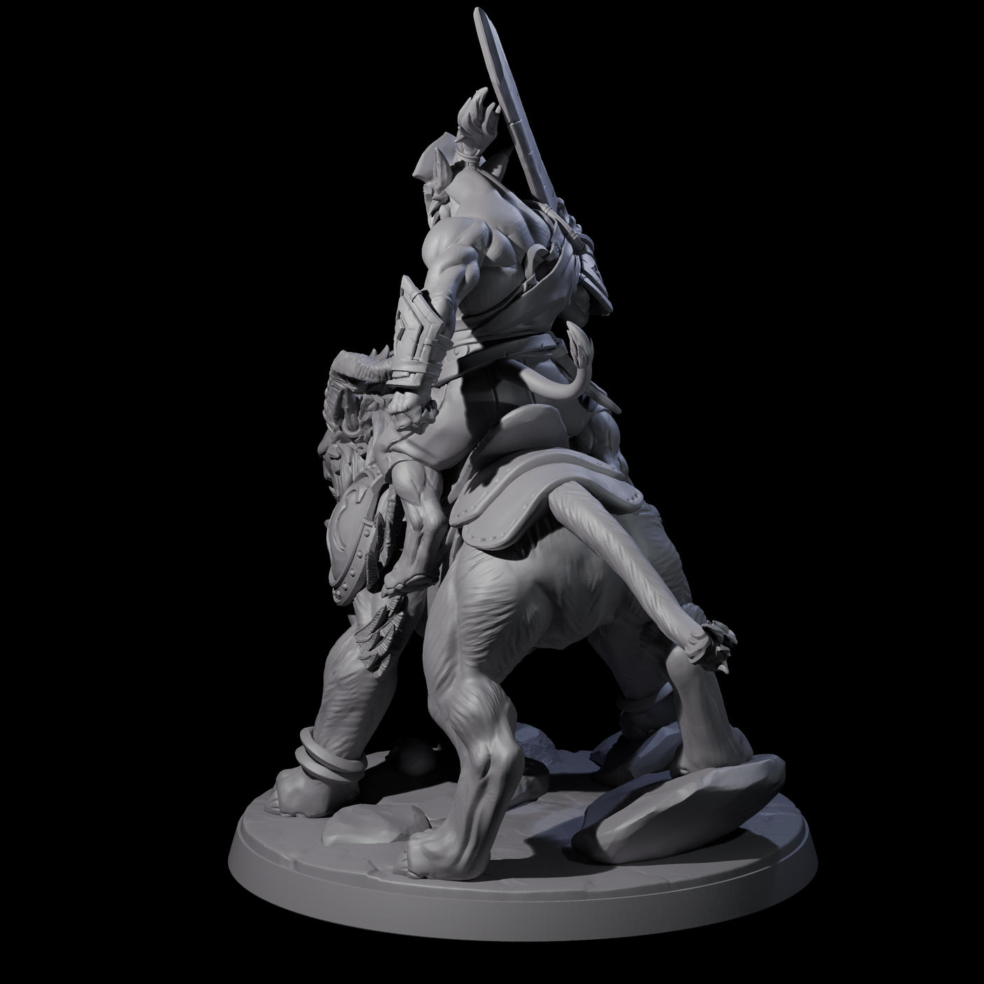 Storming Leonin Cavalry C Miniature for Dungeons and Dragons, Pathfinder or other TTRPGs