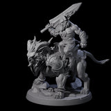 Storming Leonin Cavalry C Miniature for Dungeons and Dragons, Pathfinder or other TTRPGs