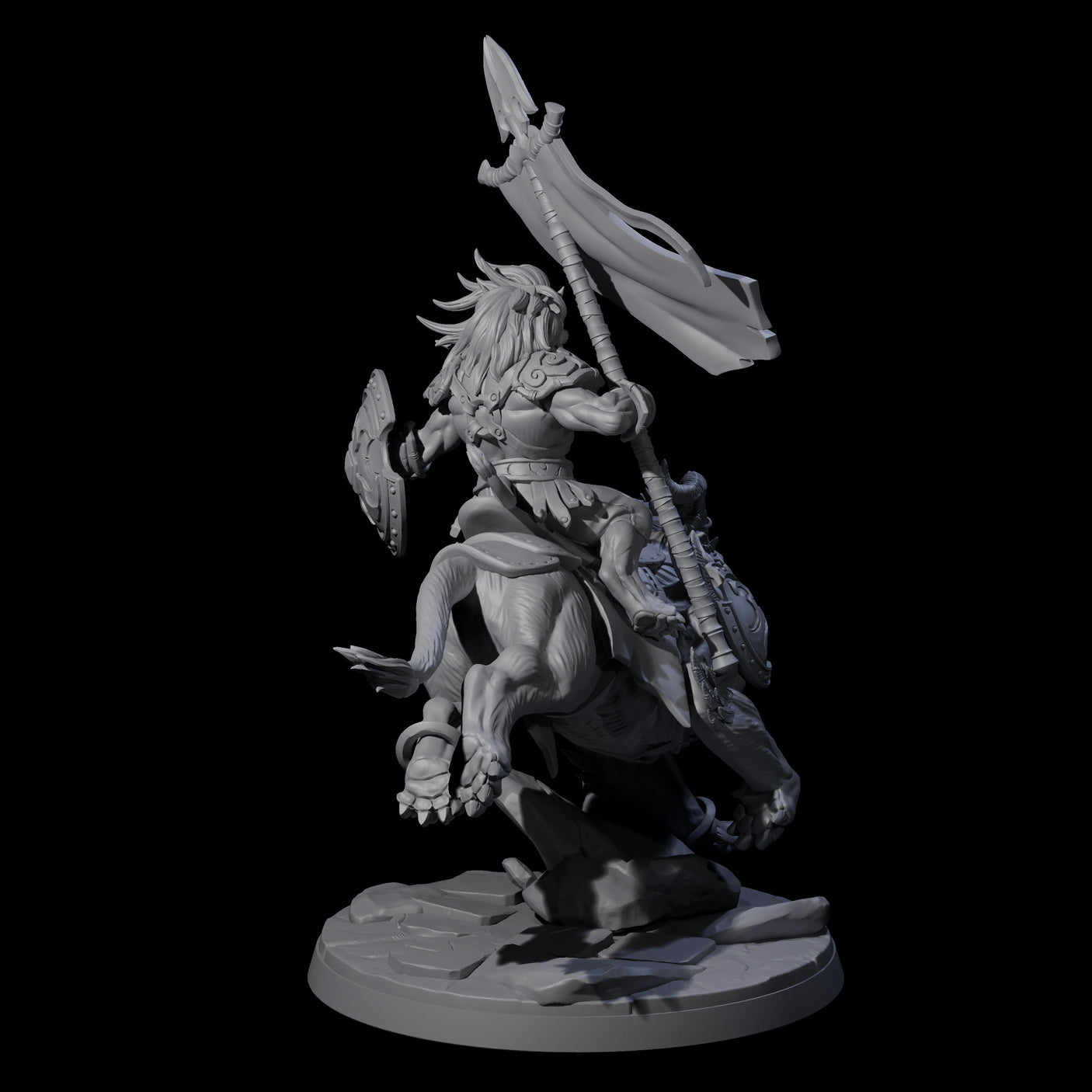 Storming Leonin Cavalry D Miniature for Dungeons and Dragons, Pathfinder or other TTRPGs
