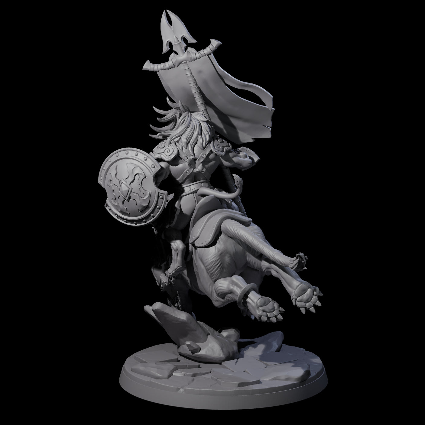 Storming Leonin Cavalry D Miniature for Dungeons and Dragons, Pathfinder or other TTRPGs