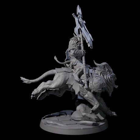 Storming Leonin Cavalry D Miniature for Dungeons and Dragons, Pathfinder or other TTRPGs