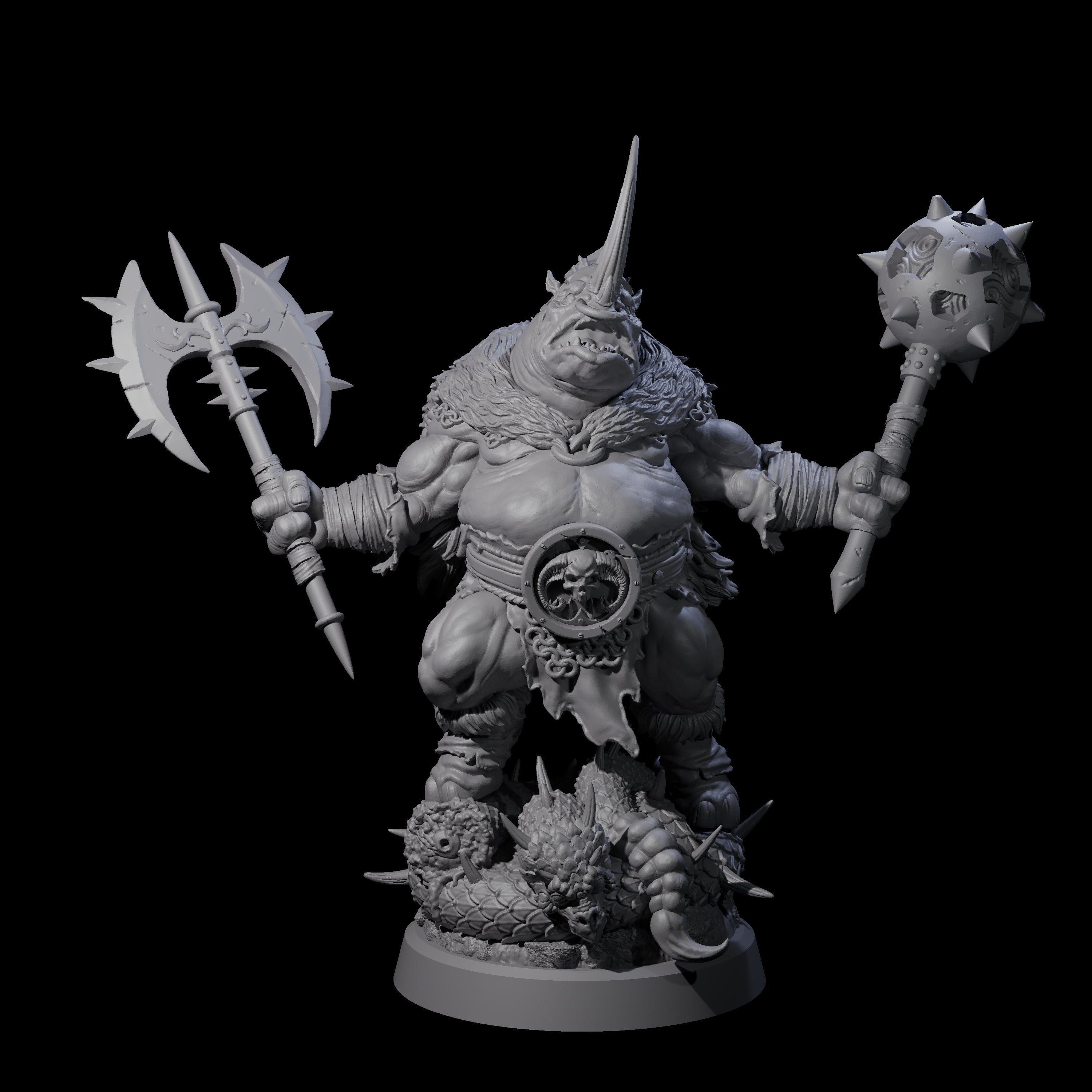 Storming Rhinofolk Warrior Miniature for Dungeons and Dragons, Pathfinder or other TTRPGs