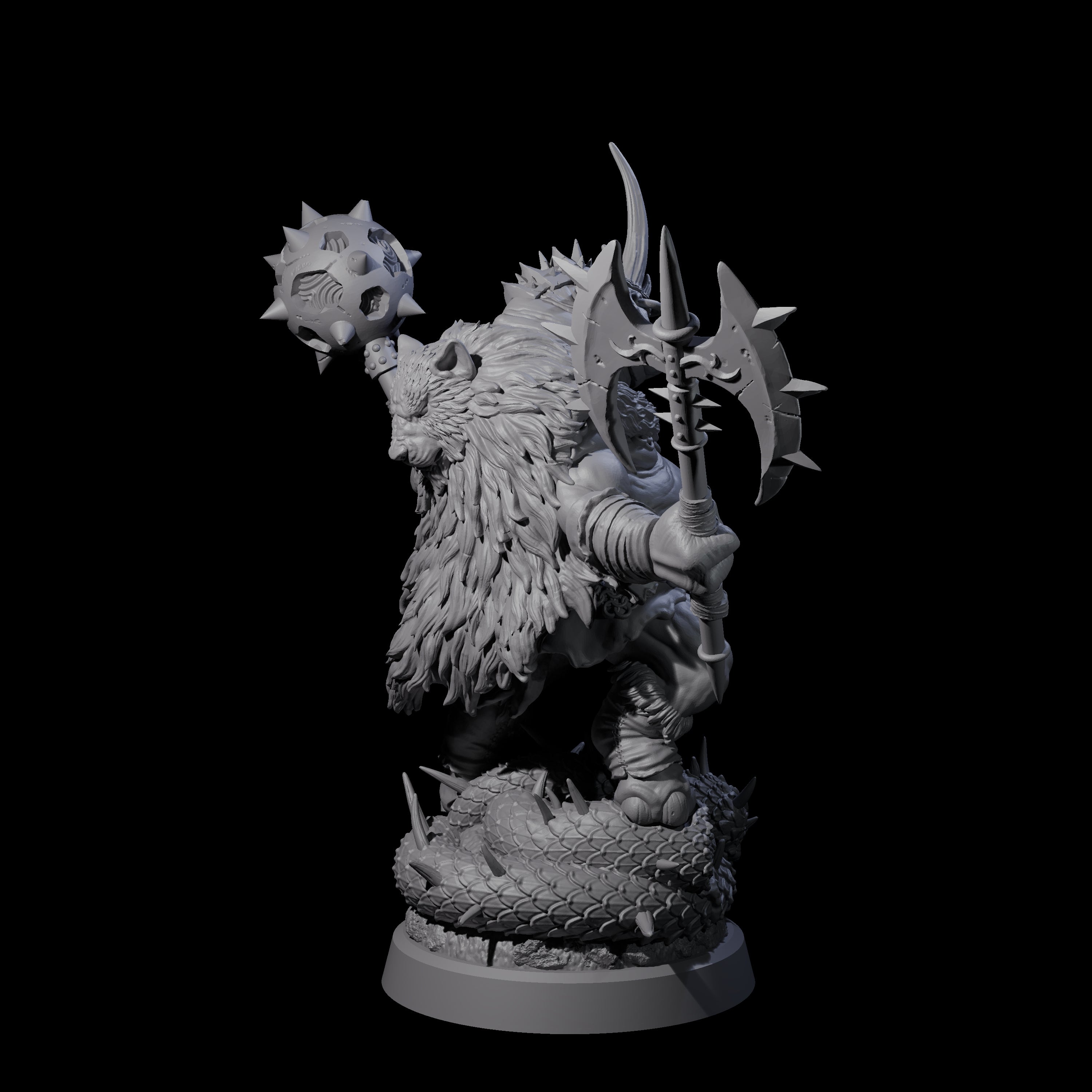 Storming Rhinofolk Warrior Miniature for Dungeons and Dragons, Pathfinder or other TTRPGs