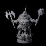 Storming Rhinofolk Warrior Miniature for Dungeons and Dragons, Pathfinder or other TTRPGs