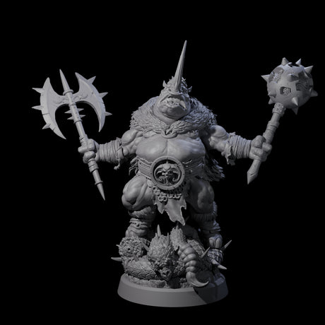 Storming Rhinofolk Warrior Miniature for Dungeons and Dragons, Pathfinder or other TTRPGs