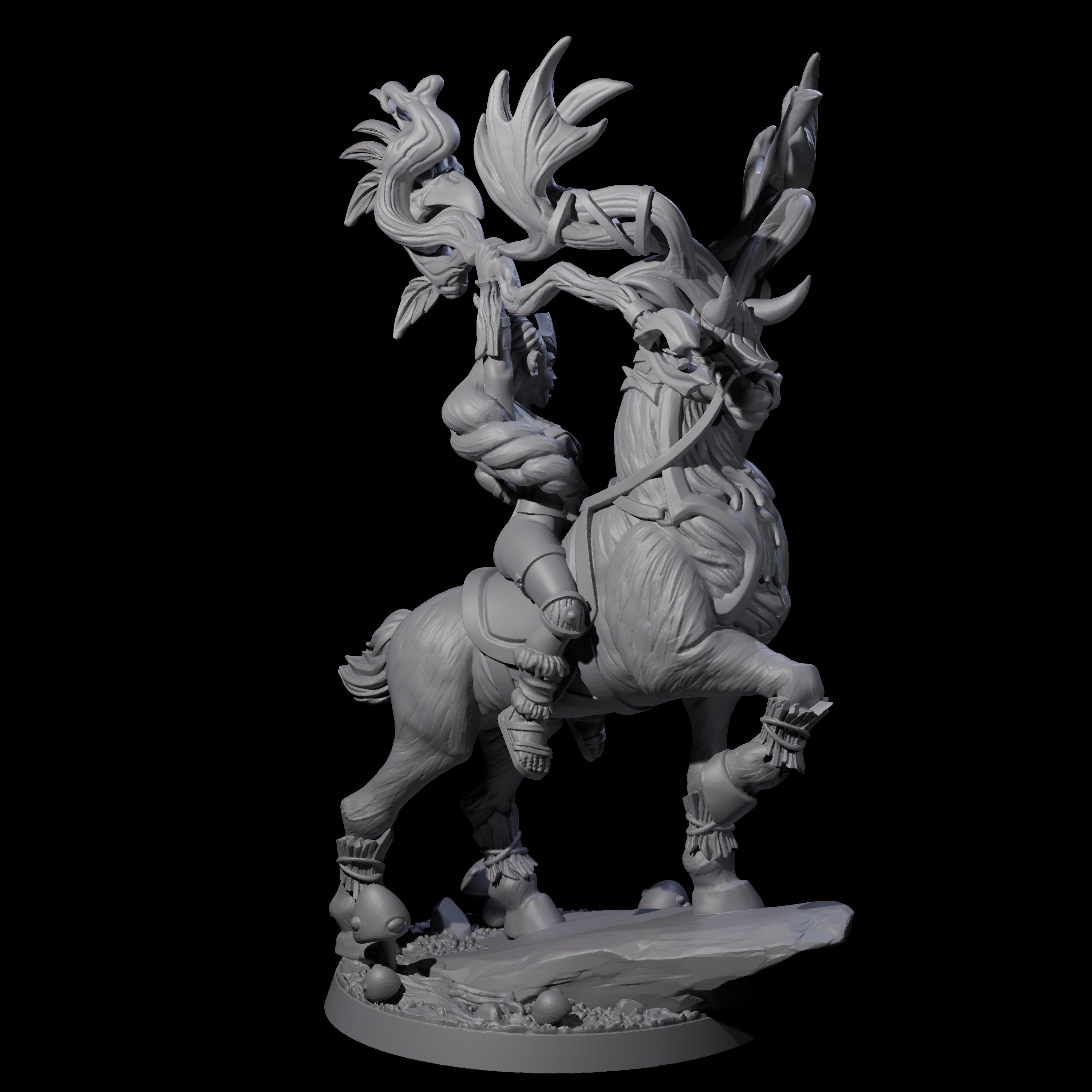 Storming Tiefling Druid Miniature for Dungeons and Dragons, Pathfinder or other TTRPGs