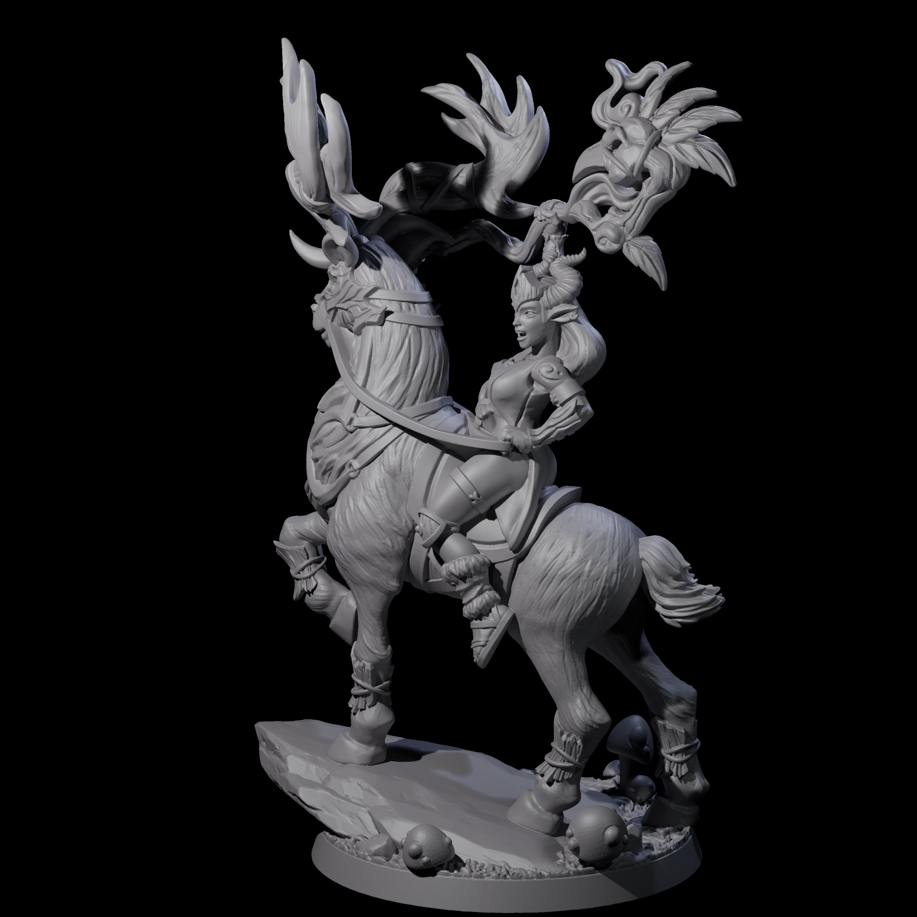 Storming Tiefling Druid Miniature for Dungeons and Dragons, Pathfinder or other TTRPGs