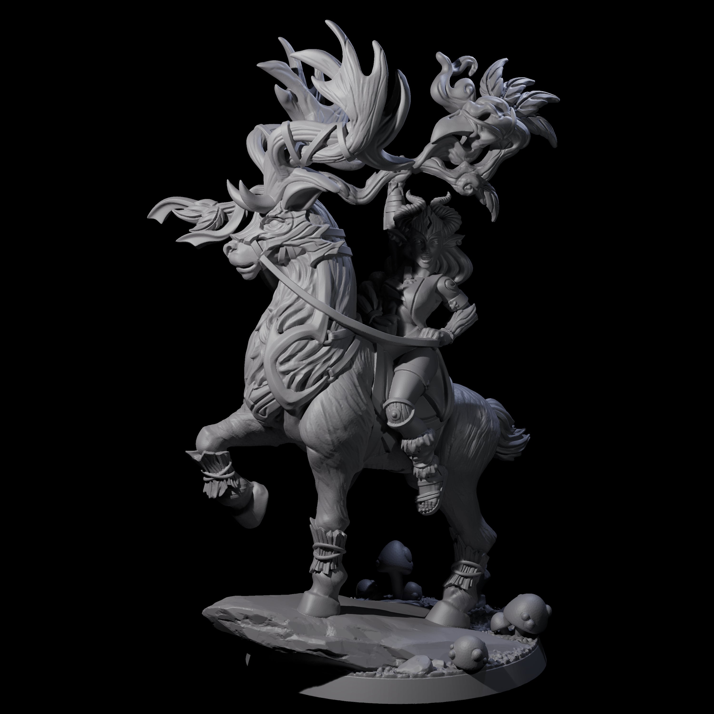 Storming Tiefling Druid Miniature for Dungeons and Dragons, Pathfinder or other TTRPGs