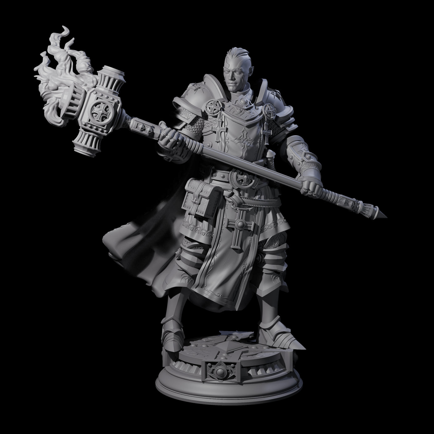 Stormswept Elf Paladin Miniature for Dungeons and Dragons, Pathfinder or other TTRPGs