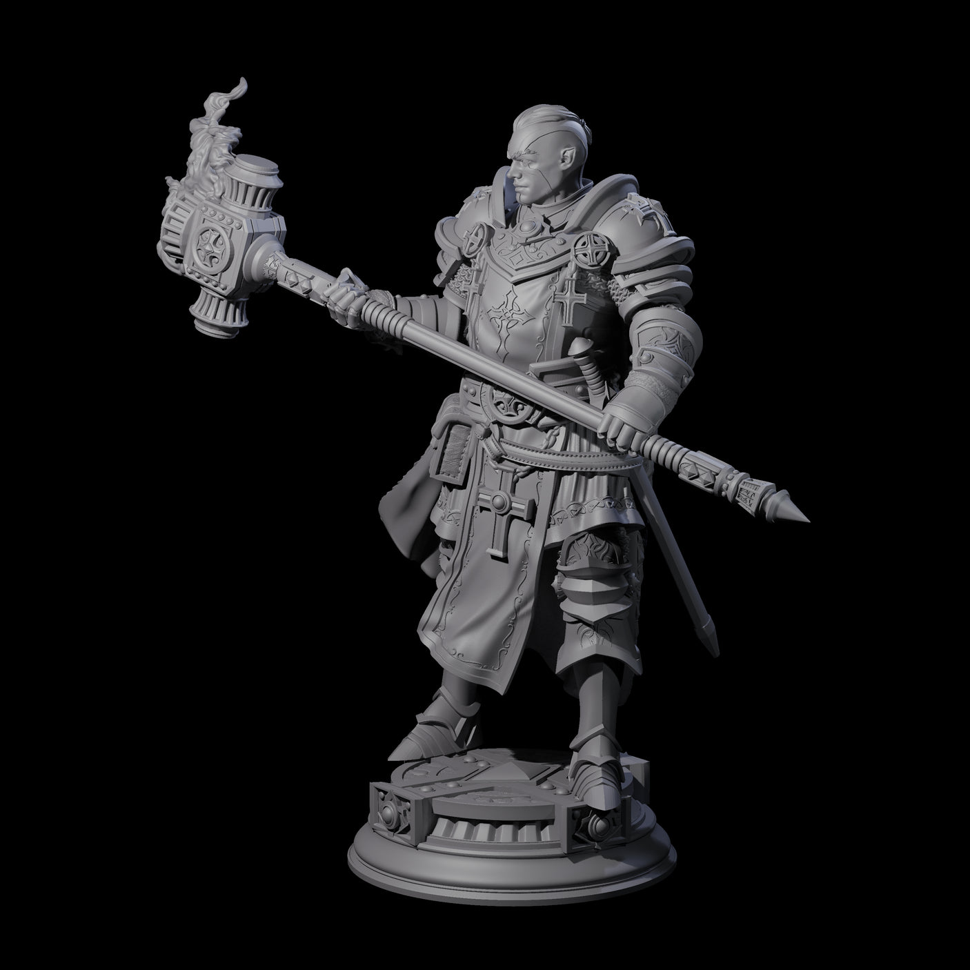 Stormswept Elf Paladin Miniature for Dungeons and Dragons, Pathfinder or other TTRPGs