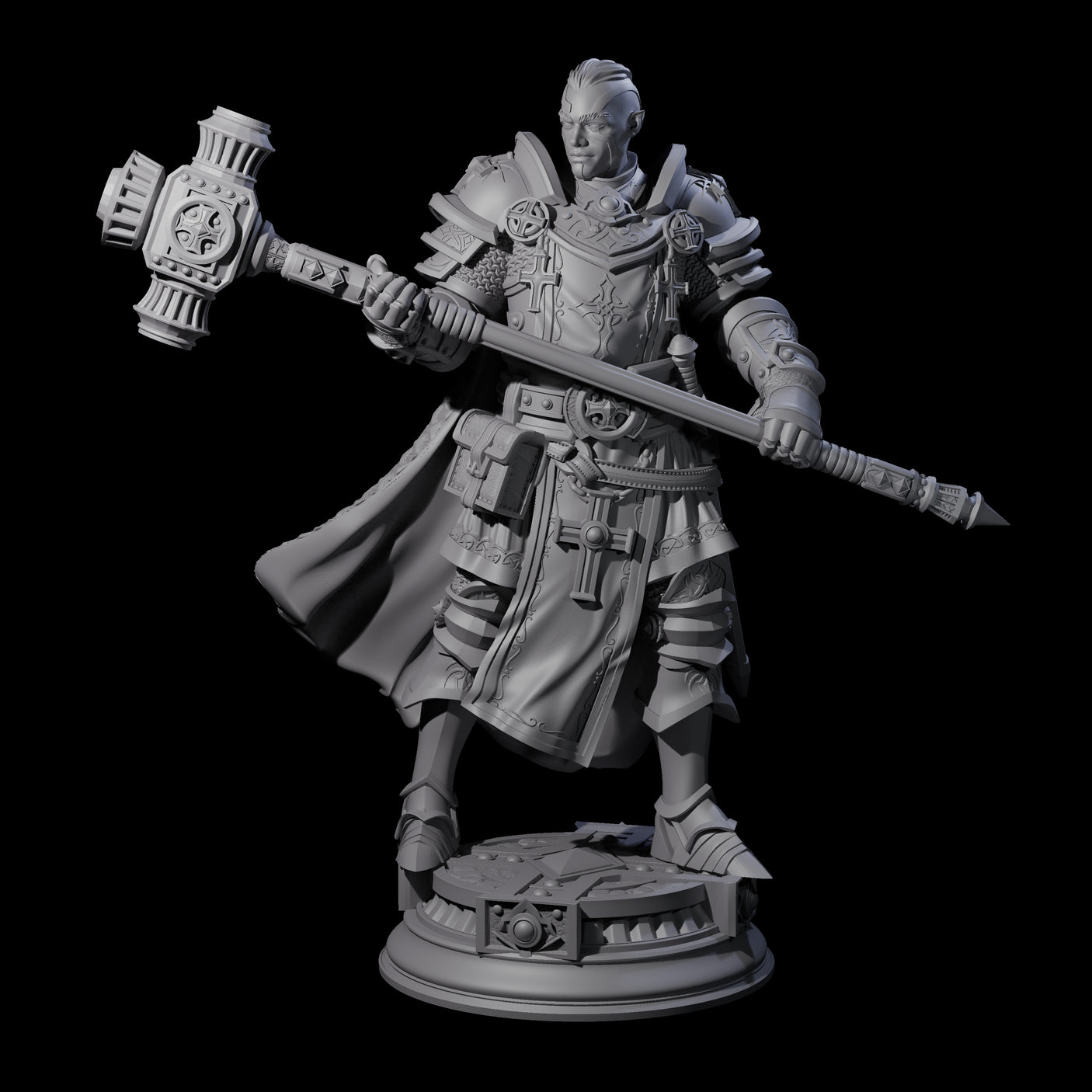 Stormswept Elf Paladin Miniature for Dungeons and Dragons, Pathfinder or other TTRPGs