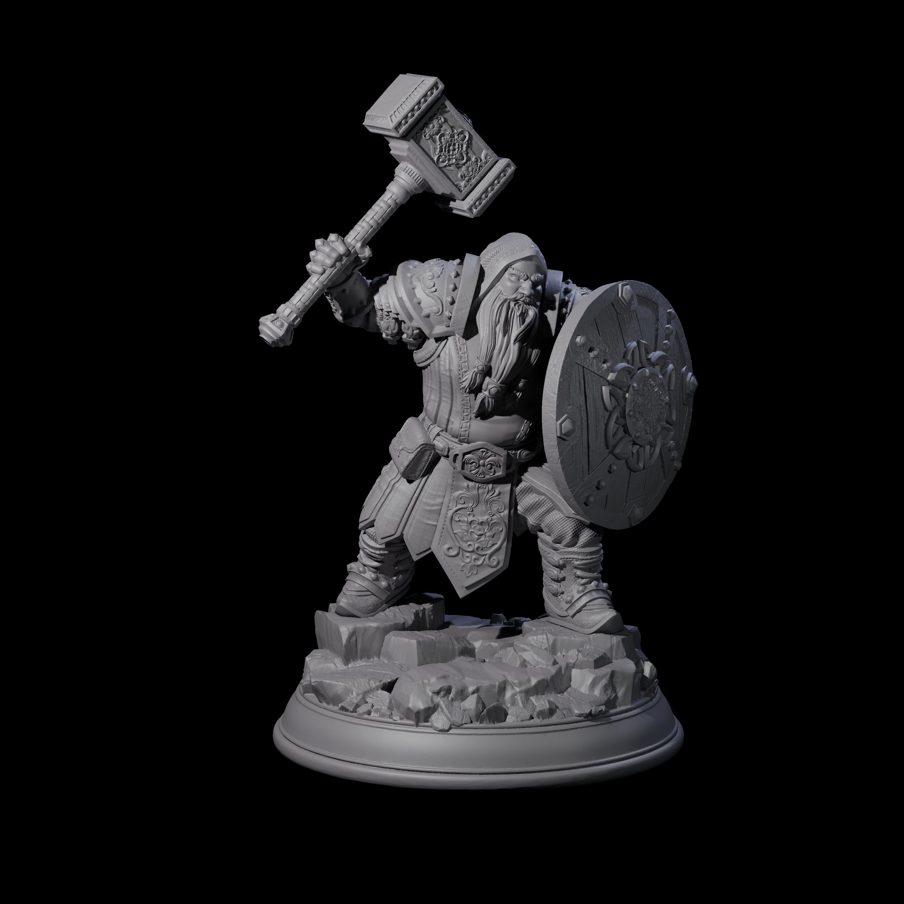 Stout Fighter Miniature for Dungeons and Dragons, Pathfinder or other TTRPGs