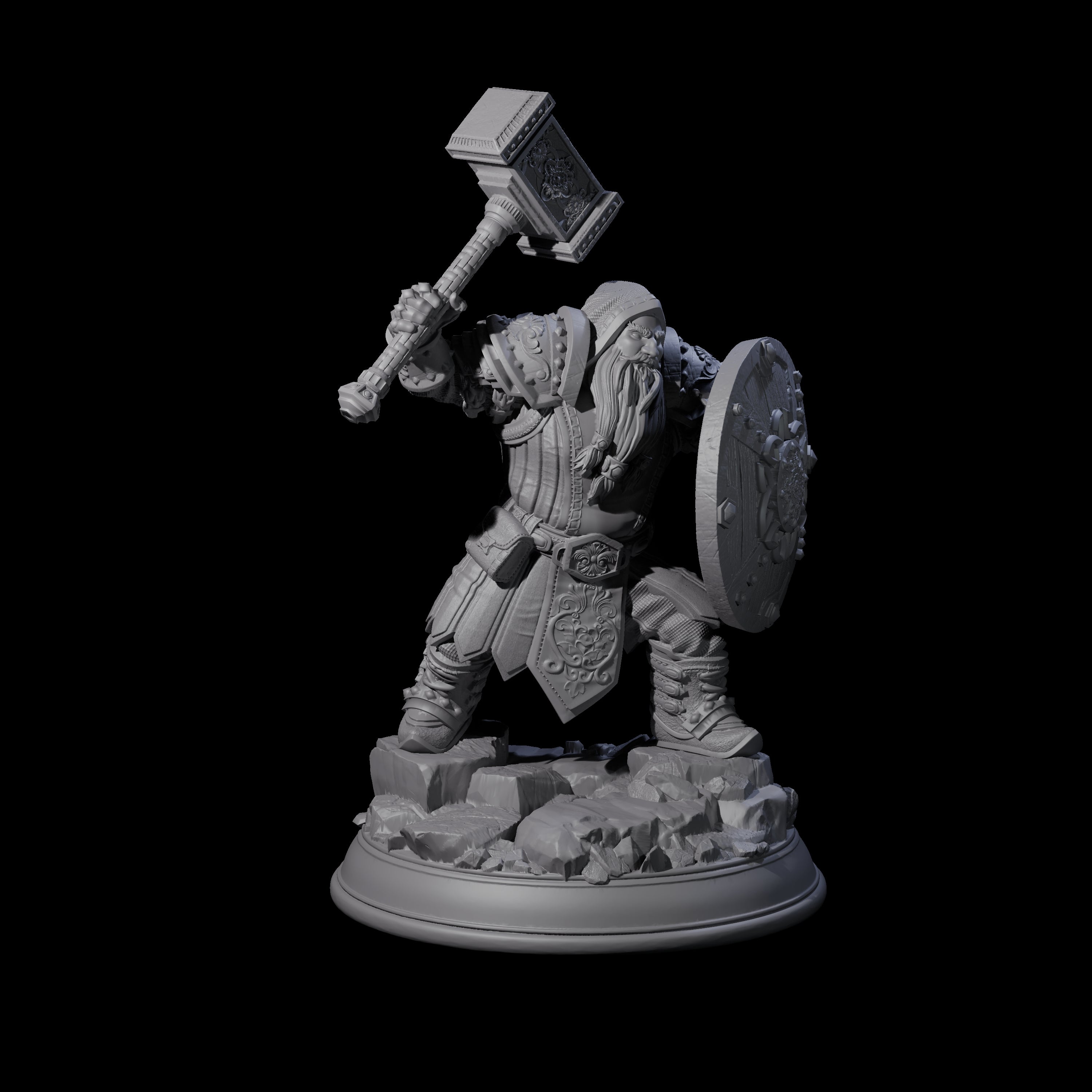 Stout Fighter Miniature for Dungeons and Dragons, Pathfinder or other TTRPGs