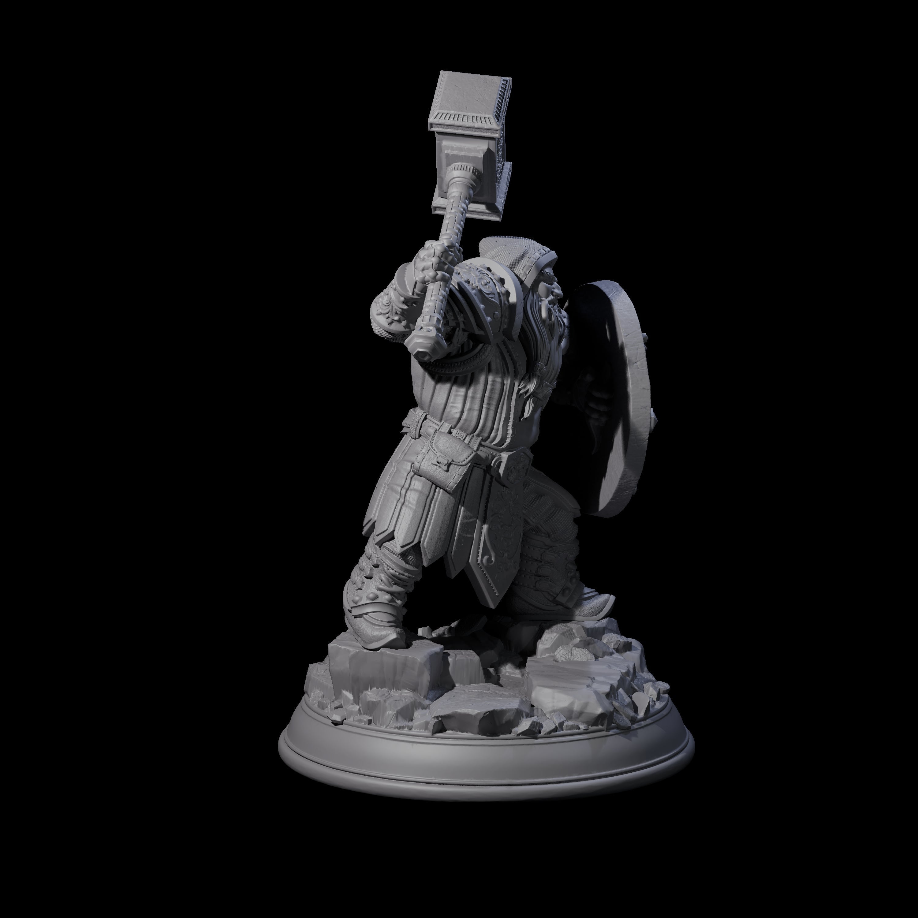 Stout Fighter Miniature for Dungeons and Dragons, Pathfinder or other TTRPGs