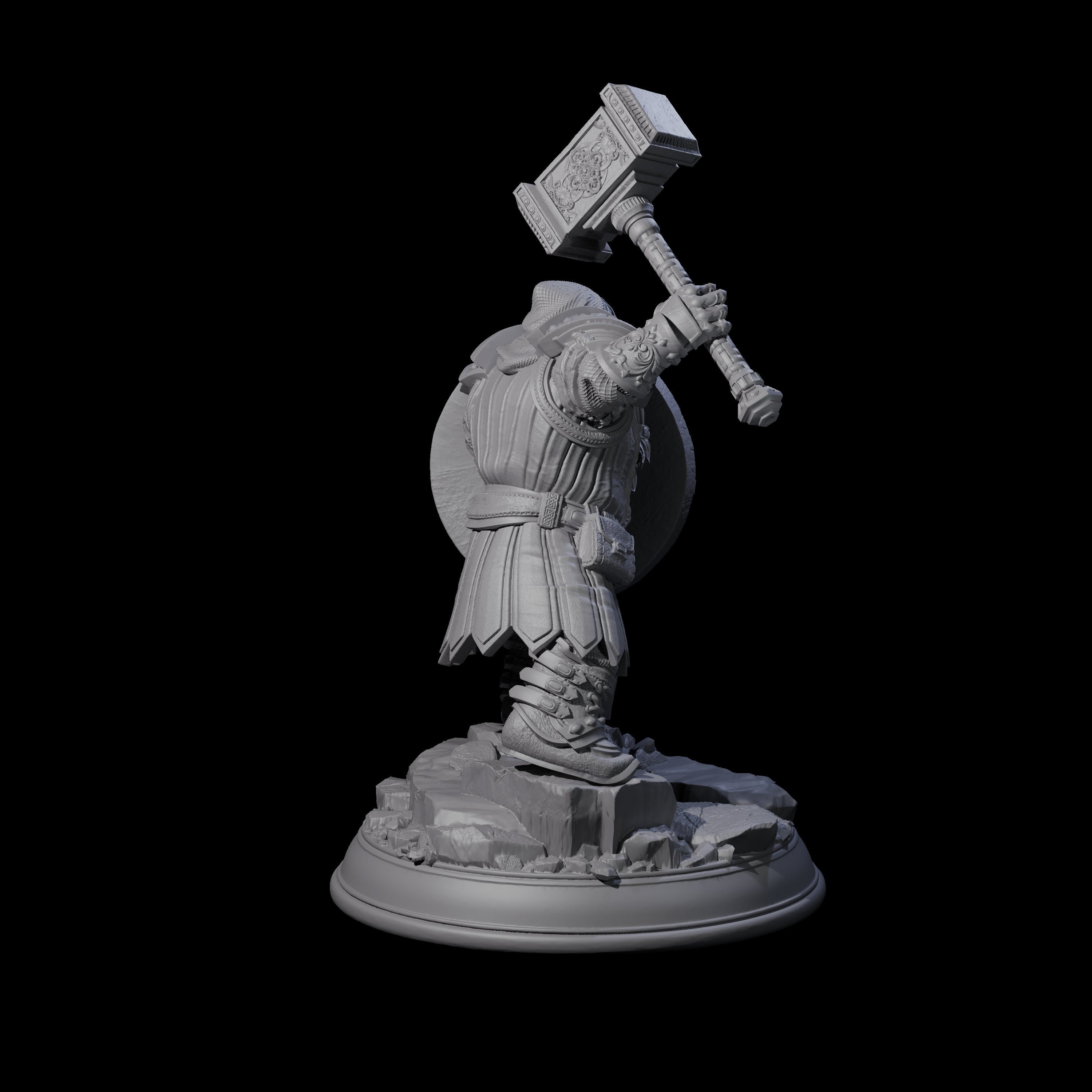 Stout Fighter Miniature for Dungeons and Dragons, Pathfinder or other TTRPGs