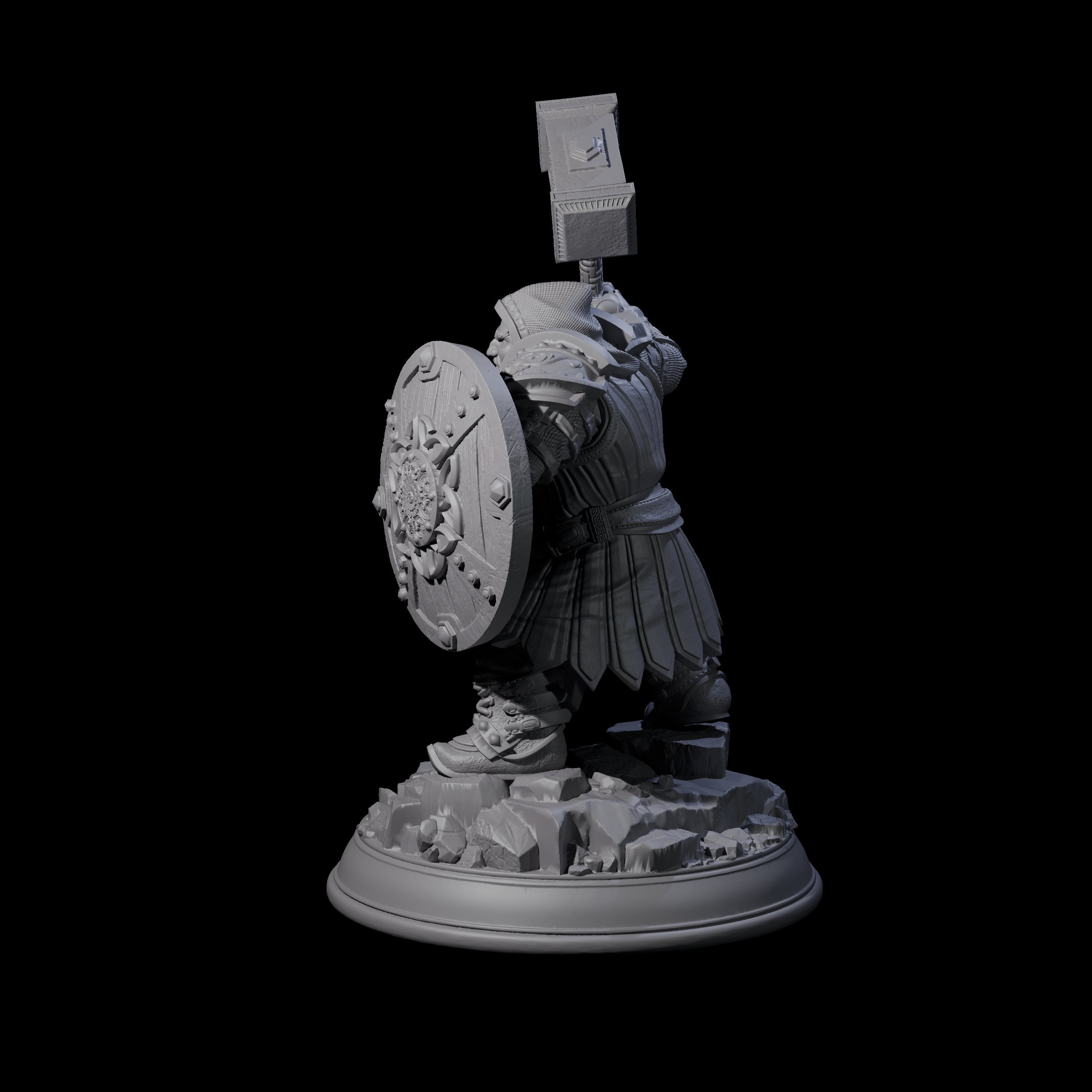 Stout Fighter Miniature for Dungeons and Dragons, Pathfinder or other TTRPGs