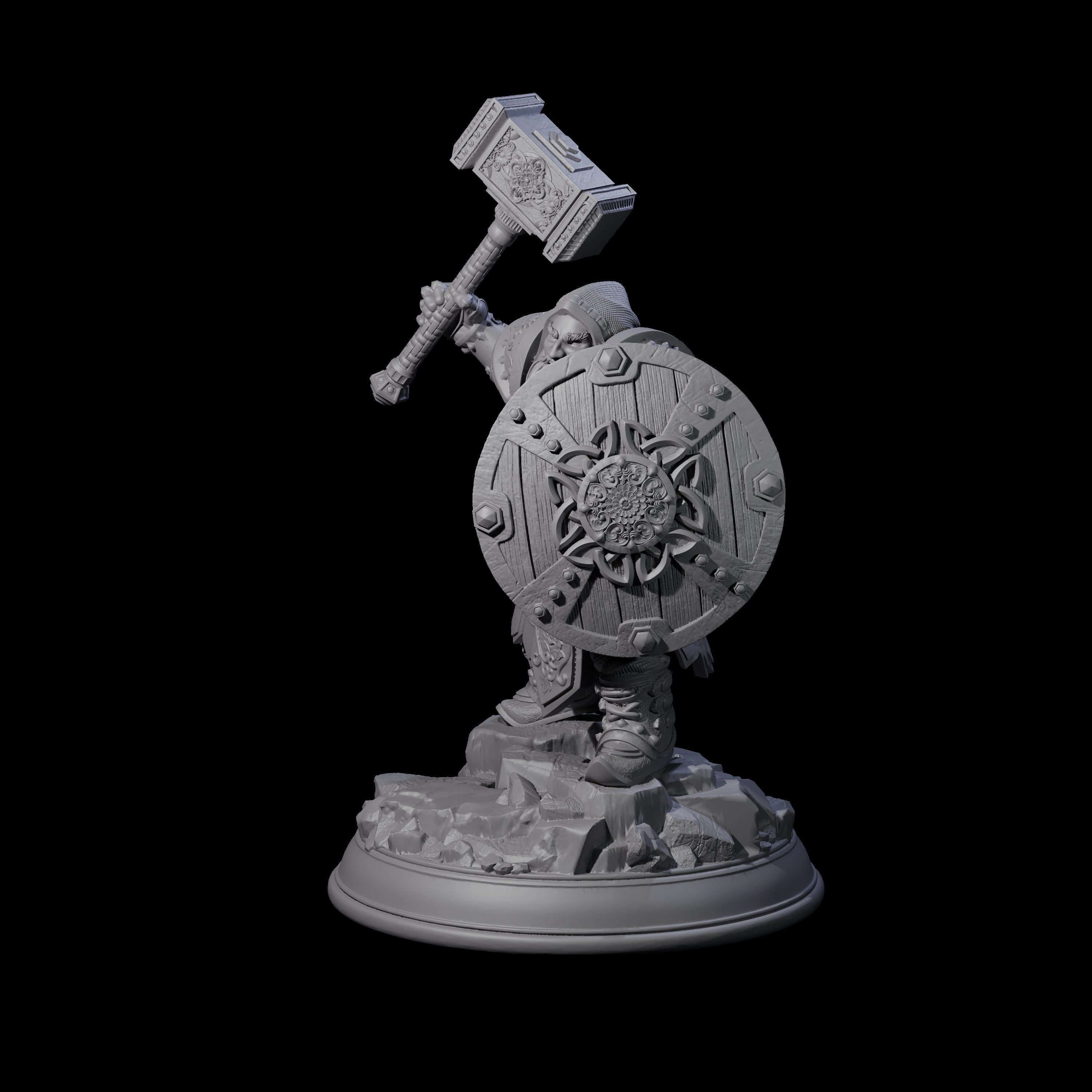 Stout Fighter Miniature for Dungeons and Dragons, Pathfinder or other TTRPGs