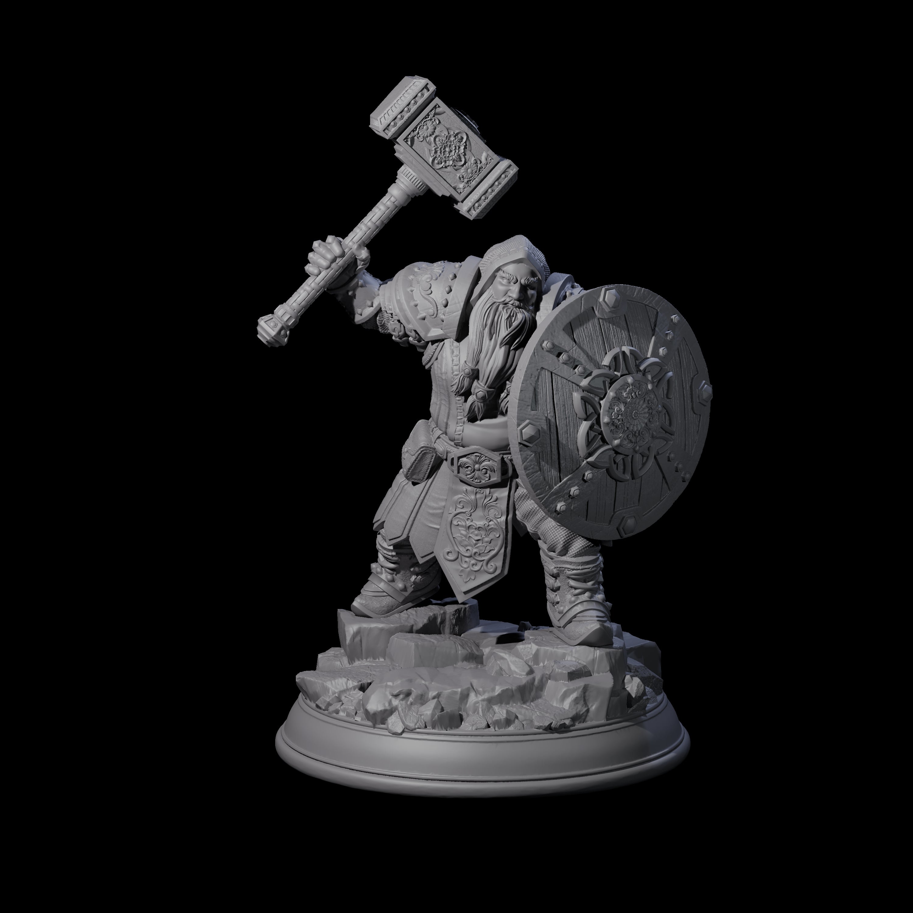 Stout Fighter Miniature for Dungeons and Dragons, Pathfinder or other TTRPGs