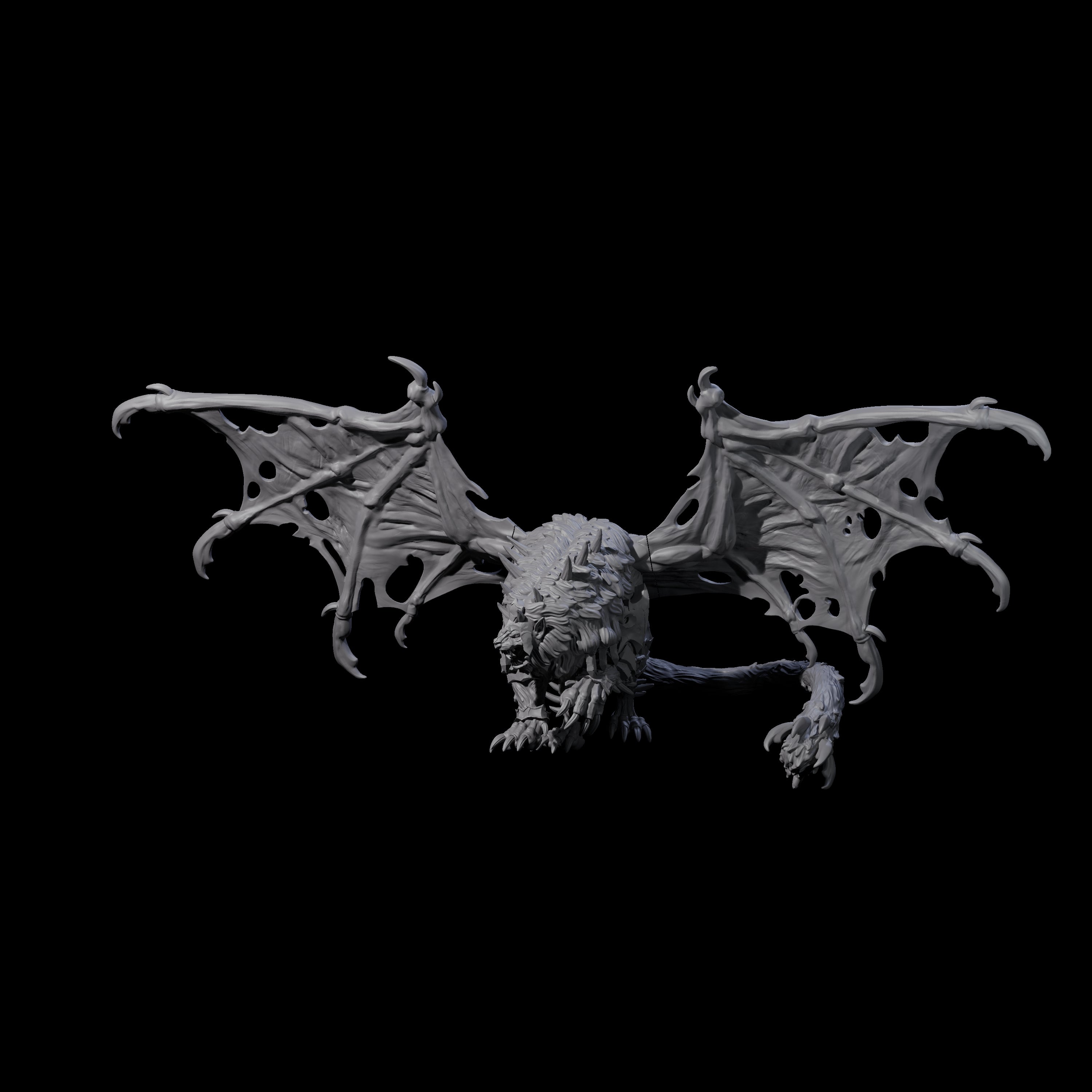 Stretching Dark Manticore A Miniature for Dungeons and Dragons, Pathfinder or other TTRPGs