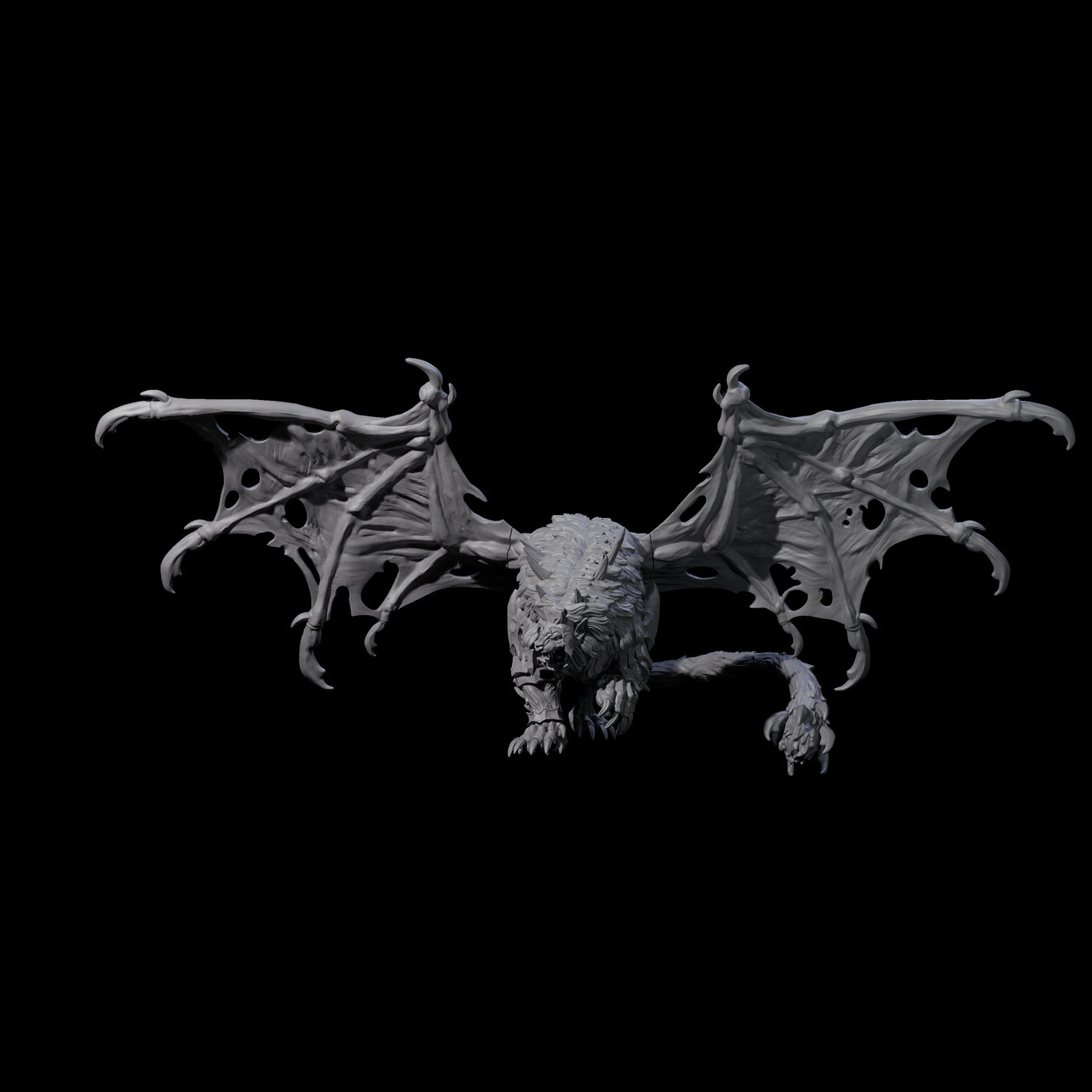 Stretching Dark Manticore A Miniature for Dungeons and Dragons, Pathfinder or other TTRPGs