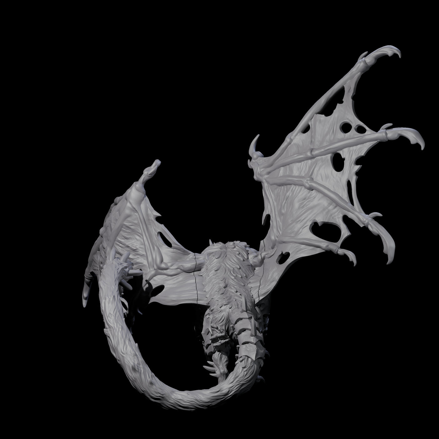 Stretching Dark Manticore B Miniature for Dungeons and Dragons, Pathfinder or other TTRPGs