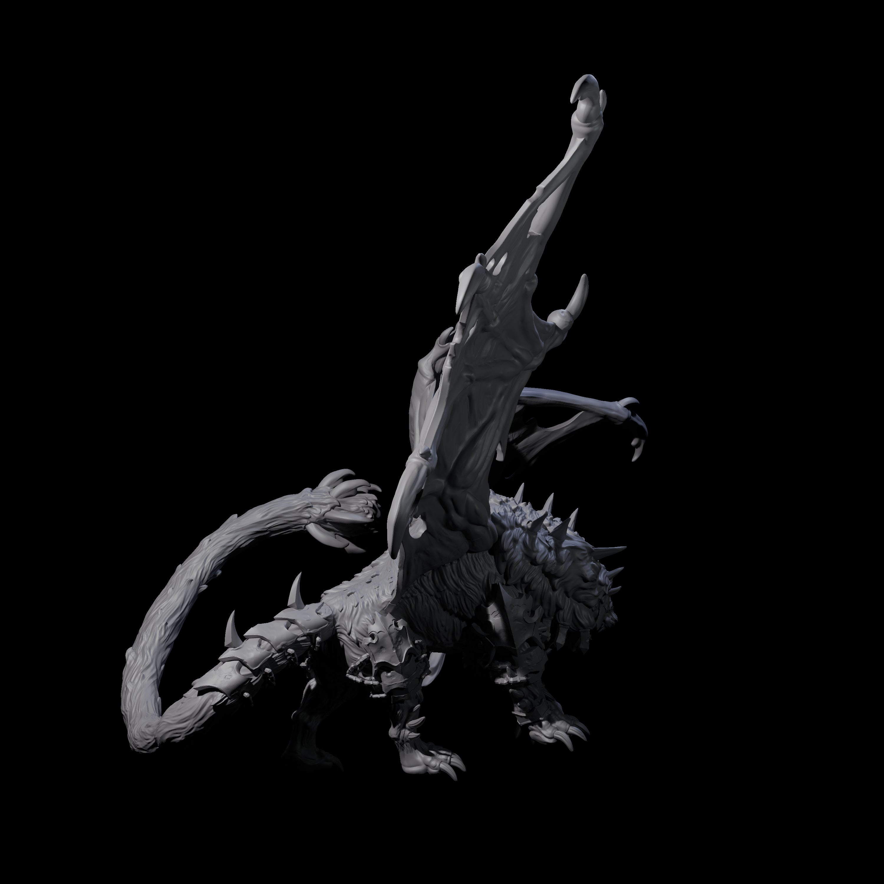 Stretching Dark Manticore B Miniature for Dungeons and Dragons, Pathfinder or other TTRPGs