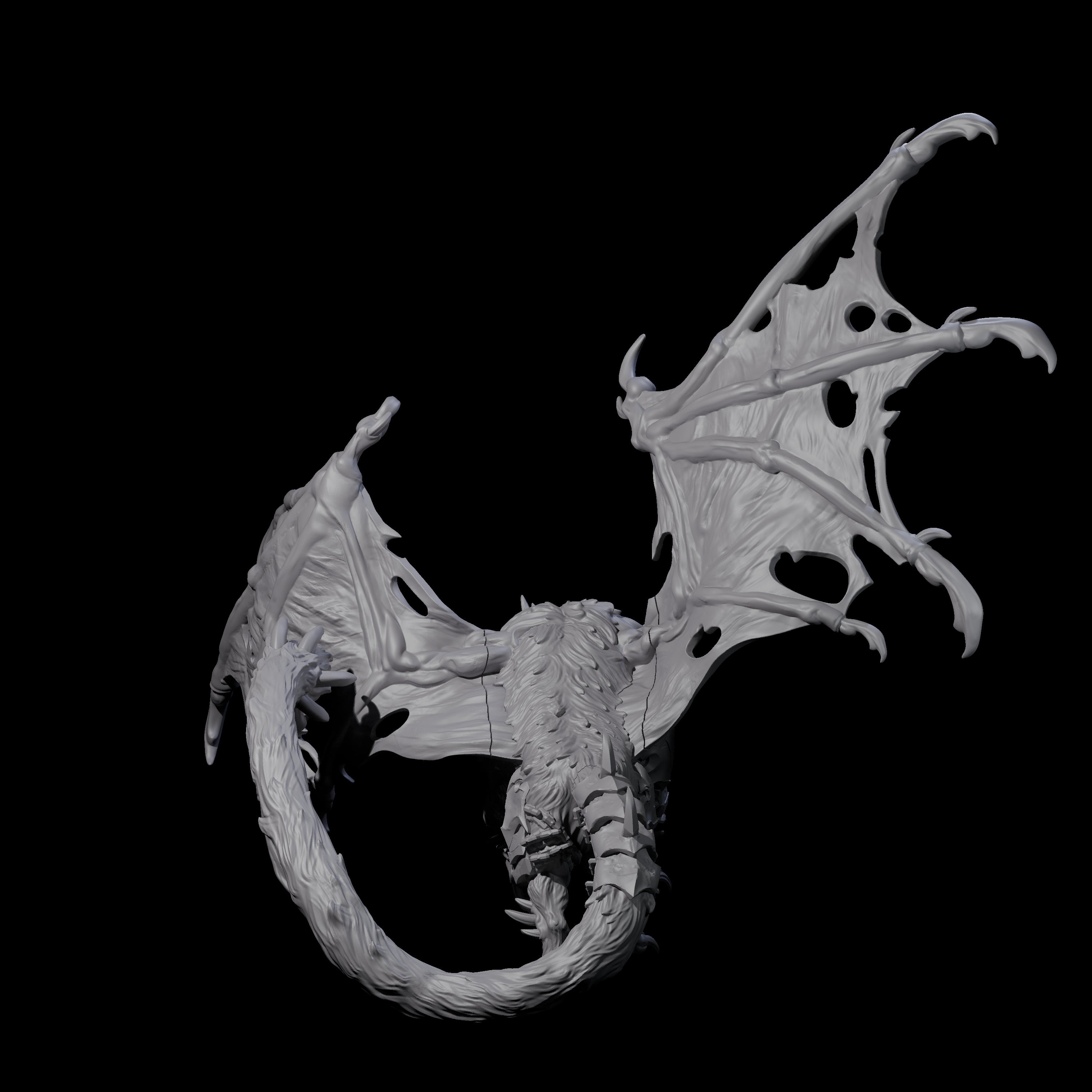 Stretching Dark Manticore B Miniature for Dungeons and Dragons, Pathfinder or other TTRPGs