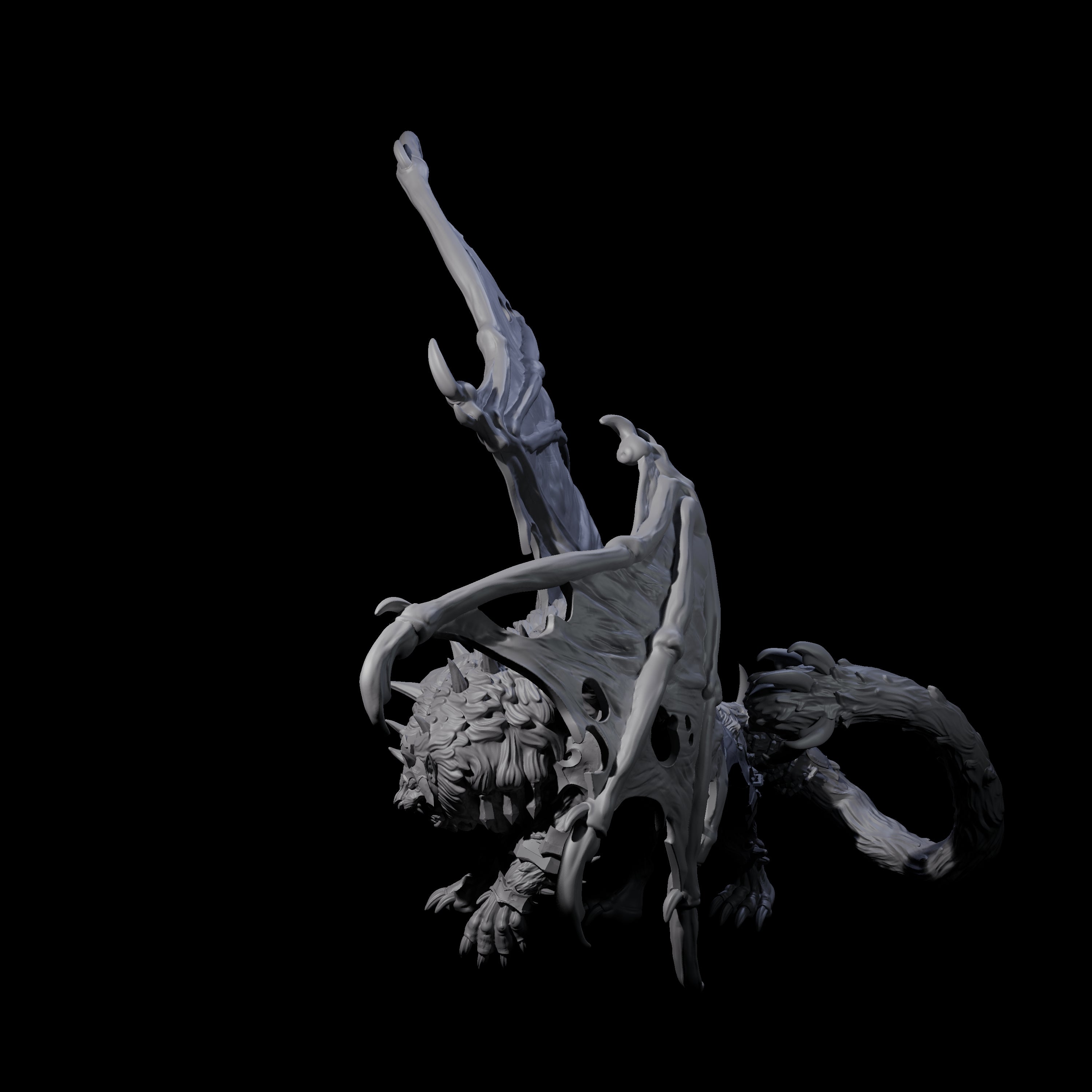 Stretching Dark Manticore B Miniature for Dungeons and Dragons, Pathfinder or other TTRPGs