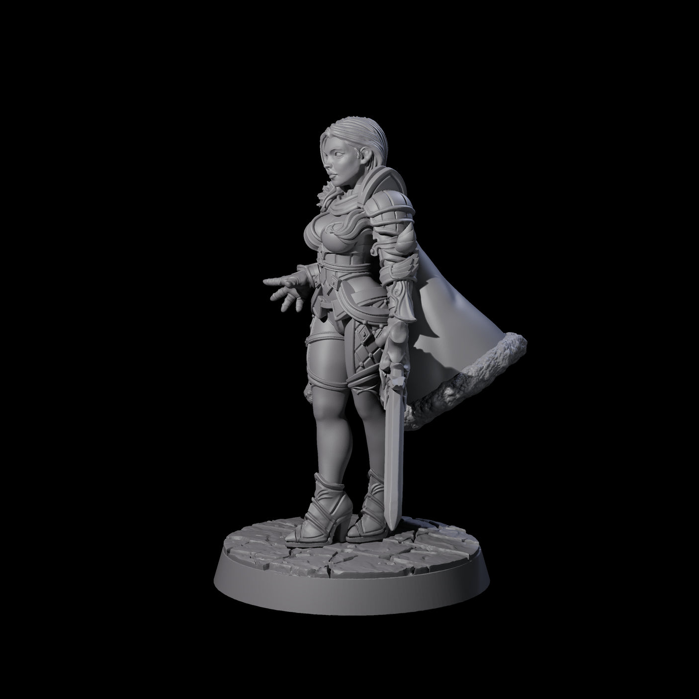 Striding Blade Warrior Miniature for Dungeons and Dragons, Pathfinder or other TTRPGs